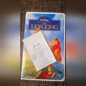The Lion King VHS with Original 30 year old store receipt